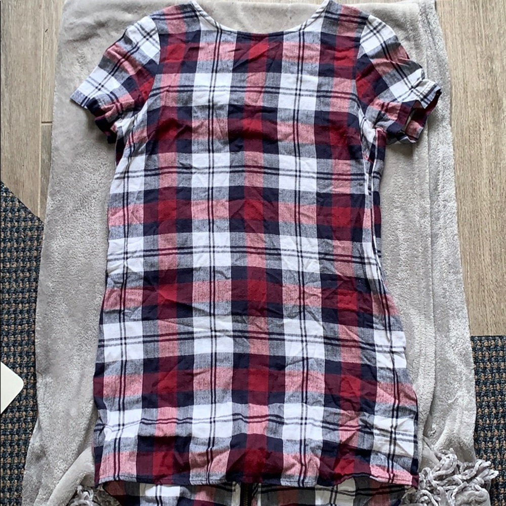plaid t-shirt dress